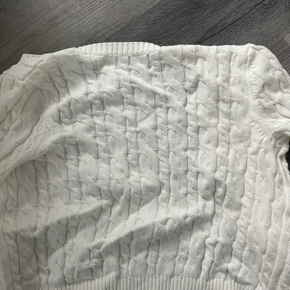 🌻NWOT Lands' End Women's White Cable Knit Sweater 🌻 - Picture 4 of 5